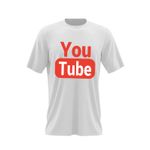 Fashion, accesorii si bijuterii - Barbati - Imbracaminte - Tricouri si bluze barbati - Tricou barbati Youtube Logo Youtuber Gamer Play, alb, marime 2XL - Infinity.ro