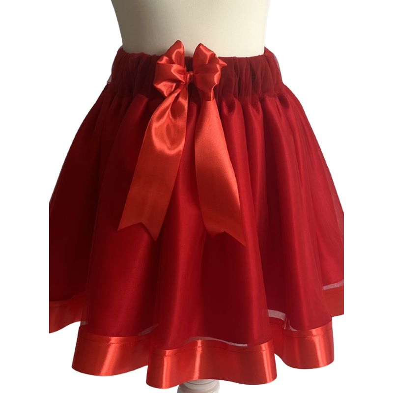 Fashion, accesorii si bijuterii - Copii - Imbracaminte copii - Fuste copii - Fusta tutu din tulle, rosie, cu fundita, 80-86 cm - Infinity.ro
