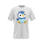 Fashion, accesorii si bijuterii - Barbati - Imbracaminte - Tricouri si bluze barbati - Tricou barbati Pokemon Go Piplup Pinguin Plus Card, alb, marime 2XL - Infinity.ro