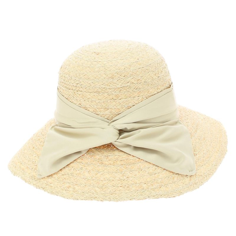 Fashion, accesorii si bijuterii - Femei - Accesorii femei - Caciuli si palarii femei - Palarie de soare, dama, ButicCochet, din paie, marime 56 cm / reglabila, cu bor mare, banda decorativa, Bej - PAL870 - Infinity.ro