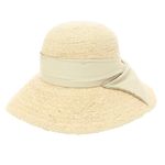 Fashion, accesorii si bijuterii - Femei - Accesorii femei - Caciuli si palarii femei - Palarie de soare, dama, ButicCochet, din paie, marime 56 cm / reglabila, cu bor mare, banda decorativa, Bej - PAL870 - Infinity.ro