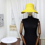 Fashion, accesorii si bijuterii - Femei - Accesorii femei - Caciuli si palarii femei - Palarie de soare, dama, Anoul, din paie de hartie, marime universala/ reglabila, cu banda textila decorativa, Galben - PAL846 - Infinity.ro