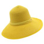 Fashion, accesorii si bijuterii - Femei - Accesorii femei - Caciuli si palarii femei - Palarie de soare, dama, Anoul, din paie de hartie, marime universala/ reglabila, cu banda textila decorativa, Galben - PAL846 - Infinity.ro
