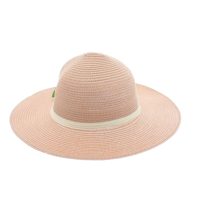 Fashion, accesorii si bijuterii - Femei - Accesorii femei - Caciuli si palarii femei - Palarie de soare, dama, Anoul, din paie de hartie, marime universala/ reglabila, cu flori decorative, Roz - PAL851 - Infinity.ro