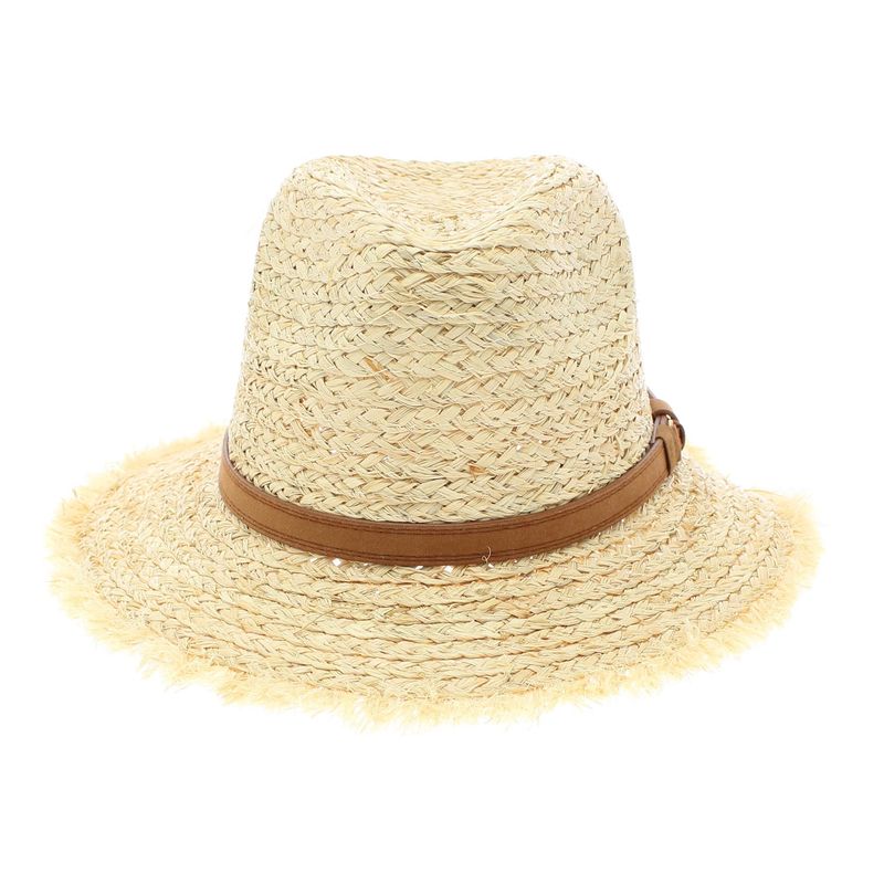 Fashion, accesorii si bijuterii - Femei - Accesorii femei - Caciuli si palarii femei - Palarie de soare, dama, ButicCochet, din paie, marime 56 cm / reglabila, cu bor mic, banda decorativa, Bej - PAL869 - Infinity.ro