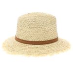 Fashion, accesorii si bijuterii - Femei - Accesorii femei - Caciuli si palarii femei - Palarie de soare, dama, ButicCochet, din paie, marime 56 cm / reglabila, cu bor mic, banda decorativa, Bej - PAL869 - Infinity.ro