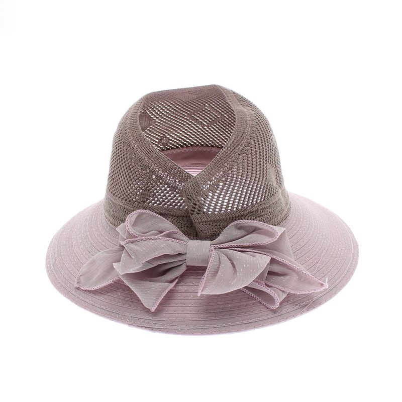 Fashion, accesorii si bijuterii - Femei - Accesorii femei - Caciuli si palarii femei - Palarie de soare, dama, ButicCochet, din poliester, marime universala, cu fundita, Mov - PAL627 - Infinity.ro