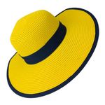 Fashion, accesorii si bijuterii - Femei - Accesorii femei - Caciuli si palarii femei - Palarie de soare, dama, Anoul, Galben cu bleumarin, marime reglabila - PAL413 - Infinity.ro