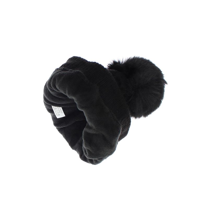 Fashion, accesorii si bijuterii - Femei - Accesorii femei - Caciuli si palarii femei - Caciula dama, ButicCochet, 70% viscoza 30% lana, cu ciucure, one size, Negru - FES275 - Infinity.ro