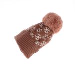 Fashion, accesorii si bijuterii - Femei - Accesorii femei - Caciuli si palarii femei - Caciula dama, ButicCochet, din acril, model cu fulgi, one size, Roz cenusiu - FES248 - Infinity.ro