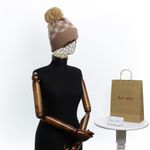 Fashion, accesorii si bijuterii - Femei - Accesorii femei - Caciuli si palarii femei - Caciula dama, ButicCochet, din acril, model cu fulgi, one size, Bej - FES250 - Infinity.ro