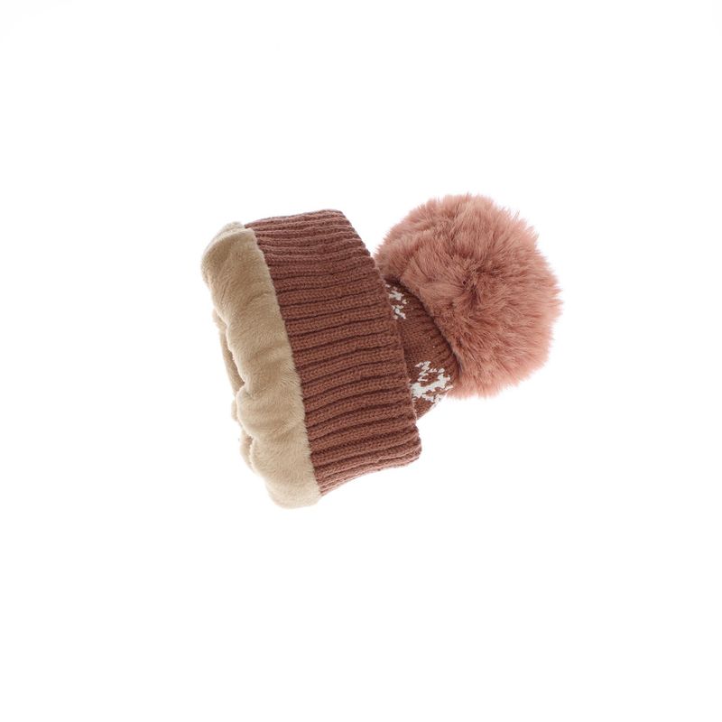 Fashion, accesorii si bijuterii - Femei - Accesorii femei - Caciuli si palarii femei - Caciula dama, ButicCochet, din acril, model cu fulgi, one size, Roz cenusiu - FES248 - Infinity.ro