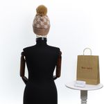 Fashion, accesorii si bijuterii - Femei - Accesorii femei - Caciuli si palarii femei - Caciula dama, ButicCochet, din acril, model cu fulgi, one size, Bej - FES250 - Infinity.ro