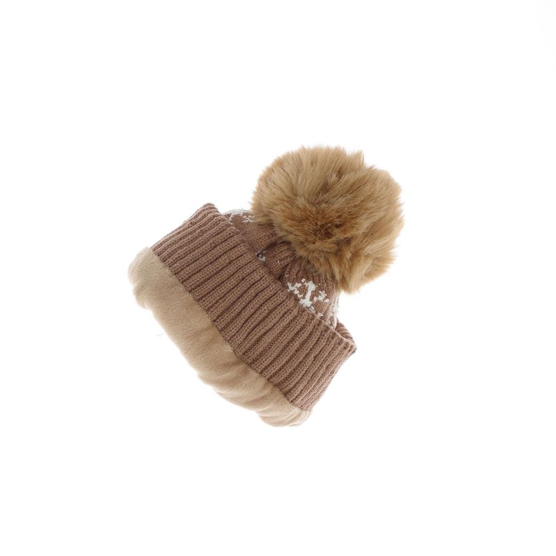 Fashion, accesorii si bijuterii - Femei - Accesorii femei - Caciuli si palarii femei - Caciula dama, ButicCochet, din acril, model cu fulgi, one size, Bej - FES250 - Infinity.ro