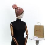 Fashion, accesorii si bijuterii - Femei - Accesorii femei - Caciuli si palarii femei - Caciula dama, ButicCochet, din acril, model cu fulgi, one size, Roz cenusiu - FES248 - Infinity.ro