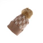 Fashion, accesorii si bijuterii - Femei - Accesorii femei - Caciuli si palarii femei - Caciula dama, ButicCochet, din acril, model cu fulgi, one size, Bej - FES250 - Infinity.ro