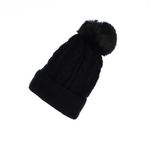 Fashion, accesorii si bijuterii - Femei - Accesorii femei - Caciuli si palarii femei - Caciula dama, tricotata, ButicCochet, 70% viscoza 30% lana, cu ciucure, one size, Negru - FES283 - Infinity.ro