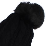 Fashion, accesorii si bijuterii - Femei - Accesorii femei - Caciuli si palarii femei - Caciula dama, tricotata, ButicCochet, 70% viscoza 30% lana, cu ciucure, one size, Negru - FES283 - Infinity.ro