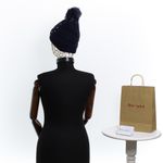 Fashion, accesorii si bijuterii - Femei - Accesorii femei - Caciuli si palarii femei - Caciula dama, ButicCochet, din 70% viscoza 30% lana, model cu perle, one size, Bleumarin - FES237 - Infinity.ro