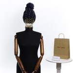 Fashion, accesorii si bijuterii - Femei - Accesorii femei - Caciuli si palarii femei - Caciula dama, ButicCochet, din 70% viscoza 30% lana, model cu perle, one size, Bleumarin - FES237 - Infinity.ro