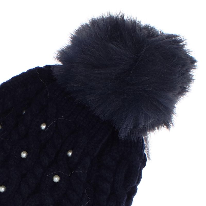 Fashion, accesorii si bijuterii - Femei - Accesorii femei - Caciuli si palarii femei - Caciula dama, ButicCochet, din 70% viscoza 30% lana, model cu perle, one size, Bleumarin - FES237 - Infinity.ro