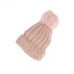 Fashion, accesorii si bijuterii - Femei - Accesorii femei - Caciuli si palarii femei - Caciula dama, ButicCochet, din 70% viscoza 30% lana, model cu strasuri, one size, Roz - FES234 - Infinity.ro