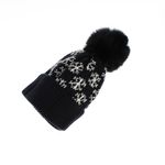 Fashion, accesorii si bijuterii - Femei - Accesorii femei - Caciuli si palarii femei - Caciula dama, ButicCochet, din acril, model cu fulgi, one size, Negru - FES245 - Infinity.ro