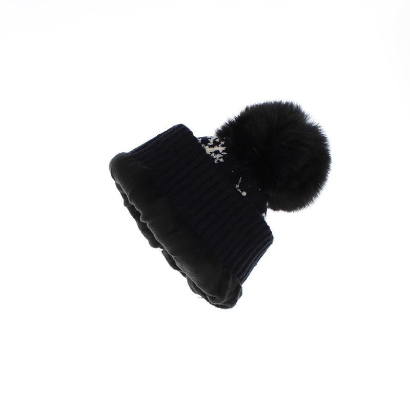 Fashion, accesorii si bijuterii - Femei - Accesorii femei - Caciuli si palarii femei - Caciula dama, ButicCochet, din acril, model cu fulgi, one size, Negru - FES245 - Infinity.ro