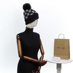 Fashion, accesorii si bijuterii - Femei - Accesorii femei - Caciuli si palarii femei - Caciula dama, ButicCochet, din acril, model cu fulgi, one size, Negru - FES245 - Infinity.ro