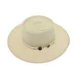 Fashion, accesorii si bijuterii - Femei - Accesorii femei - Caciuli si palarii femei - Palarie de soare, Dama, Buticcochet, din paie de hartie, cu snur decorativ, Bej - PAL1583 - Infinity.ro