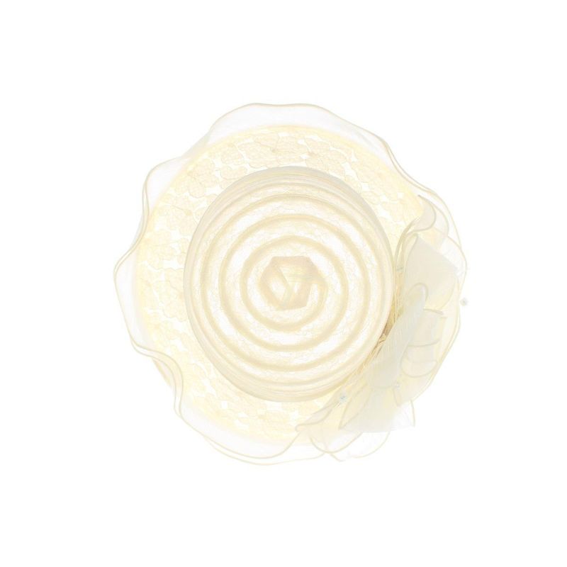 Fashion, accesorii si bijuterii - Femei - Accesorii femei - Caciuli si palarii femei - Palarie de soare, Dama, Buticcochet, din material textil, cu fundita, Crem - PAL1579 - Infinity.ro