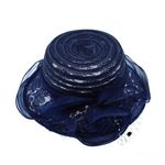 Fashion, accesorii si bijuterii - Femei - Accesorii femei - Caciuli si palarii femei - Palarie de soare, Dama, Buticcochet, din material textil, cu fundita, Bleumarin - PAL1576 - Infinity.ro