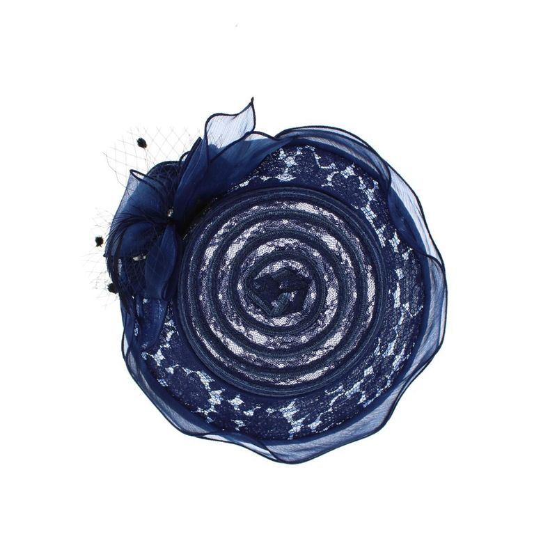 Fashion, accesorii si bijuterii - Femei - Accesorii femei - Caciuli si palarii femei - Palarie de soare, Dama, Buticcochet, din material textil, cu fundita, Bleumarin - PAL1576 - Infinity.ro
