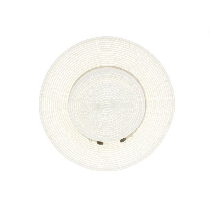 Fashion, accesorii si bijuterii - Femei - Accesorii femei - Caciuli si palarii femei - Palarie de soare, Dama, Buticcochet, din paie de hartie, cu snur decorativ, Alb - PAL1582 - Infinity.ro