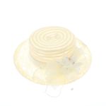 Fashion, accesorii si bijuterii - Femei - Accesorii femei - Caciuli si palarii femei - Palarie de soare, Dama, Buticcochet, din material textil, cu fundita si floare, Crem - PAL1569 - Infinity.ro