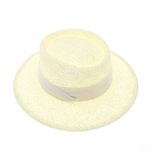 Fashion, accesorii si bijuterii - Femei - Accesorii femei - Caciuli si palarii femei - Palarie de soare, dama, ButicCochet, din paie de hartie, marime 59 cm / reglabila, cu bor mare, banda textila crem - PAL1565 - Infinity.ro