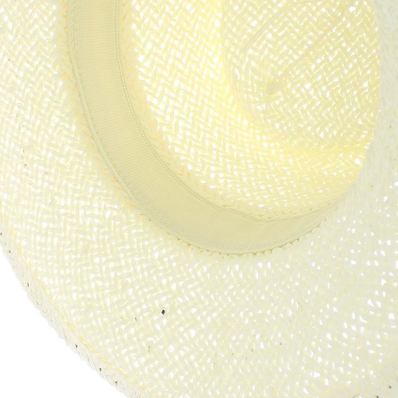 Fashion, accesorii si bijuterii - Femei - Accesorii femei - Caciuli si palarii femei - Palarie de soare, dama, ButicCochet, din paie de hartie, marime 59 cm / reglabila, cu bor mare, banda textila crem - PAL1565 - Infinity.ro