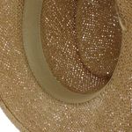 Fashion, accesorii si bijuterii - Femei - Accesorii femei - Caciuli si palarii femei - Palarie de soare, dama, ButicCochet, din paie de hartie, marime 59 cm / reglabila, cu bor mare, banda textila crem, Maro - PAL1584 - Infinity.ro