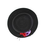 Fashion, accesorii si bijuterii - Femei - Accesorii femei - Caciuli si palarii femei - Palarie de soare, dama, Anoul, din paie de hartie, marime universala/ reglabila, cu flori decorative, Negru - PAL1367 - Infinity.ro