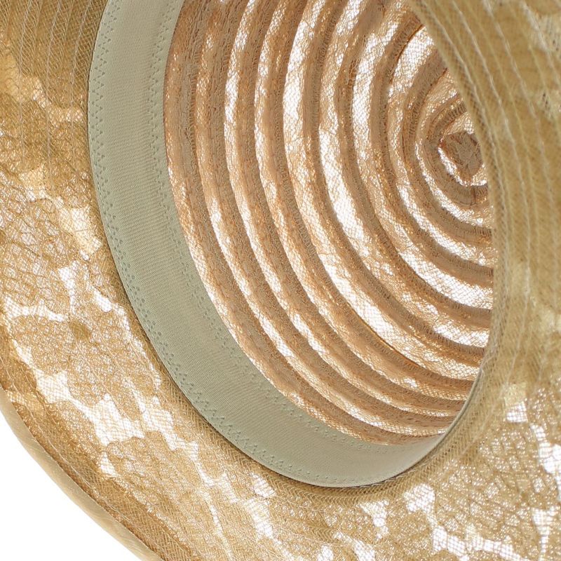 Fashion, accesorii si bijuterii - Femei - Accesorii femei - Caciuli si palarii femei - Palarie de soare, Dama, Buticcochet, din material textil, cu fundita si floare, Maro - PAL1571 - Infinity.ro