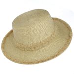 Fashion, accesorii si bijuterii - Femei - Accesorii femei - Caciuli si palarii femei - Palarie de soare, dama, Buticcochet, din paie, cu banda decorativa , marime 57 cm ajustabila , Bej - PAL1559 - Infinity.ro