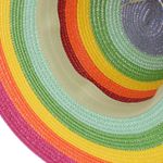 Fashion, accesorii si bijuterii - Femei - Accesorii femei - Caciuli si palarii femei - Palarie de soare, dama, Anoul, din paie de hartie, one size, bor mare, cu floare decorativa, Multicolor - PAL1560 - Infinity.ro