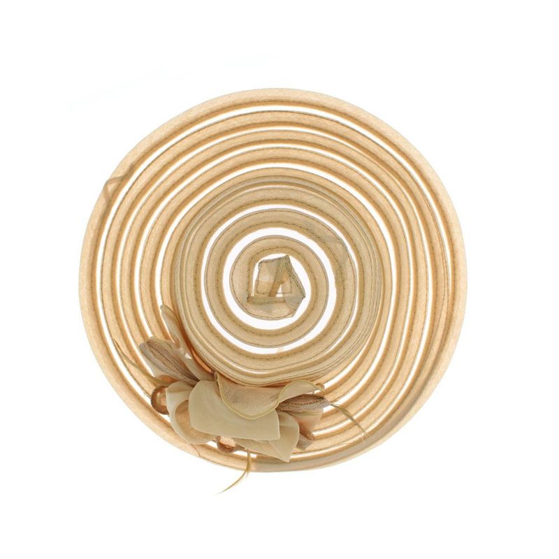 Fashion, accesorii si bijuterii - Femei - Accesorii femei - Caciuli si palarii femei - Palarie de soare, Dama, Buticcochet, din material textil, cu fundita si floare, Maro - PAL1566 - Infinity.ro