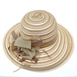 Fashion, accesorii si bijuterii - Femei - Accesorii femei - Caciuli si palarii femei - Palarie de soare, Dama, Buticcochet, din material textil, cu fundita si floare, Maro - PAL1566 - Infinity.ro