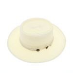 Fashion, accesorii si bijuterii - Femei - Accesorii femei - Caciuli si palarii femei - Palarie de soare, Dama, Buticcochet, din paie de hartie, cu snur decorativ, Crem - PAL1580 - Infinity.ro