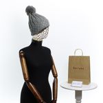 Fashion, accesorii si bijuterii - Femei - Accesorii femei - Caciuli si palarii femei - Caciula dama, ButicCochet, din 70% viscoza 30% lana, model cu strasuri, one size, Gri - FES229 - Infinity.ro