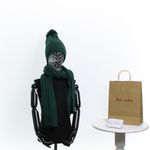 Fashion, accesorii si bijuterii - Copii - Accesorii copii - Esarfe si fulare copii - Set caciula si fular, pentru copii, cu ciucuri, Buticcochet, 70% viscoza 30% lana, Verde - SETF241 - Infinity.ro