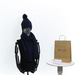 Fashion, accesorii si bijuterii - Copii - Accesorii copii - Esarfe si fulare copii - Set caciula si fular, pentru copii, cu ciucuri, Buticcochet, 70% viscoza 30% lana, Bleumarin - SETF243 - Infinity.ro