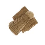 Fashion, accesorii si bijuterii - Copii - Accesorii copii - Esarfe si fulare copii - Set caciula si fular, pentru copii, tricotat cu ciucuri, Buticcochet, 70% viscoza 30% lana, Maro - SETF250 - Infinity.ro