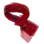 Fashion, accesorii si bijuterii - Femei - Accesorii femei - Esarfe si fulare femei - Esarfa, de dama, Buticcochet, Rosu cu imprimeu floral, 50x160 cm - ES629 - Infinity.ro
